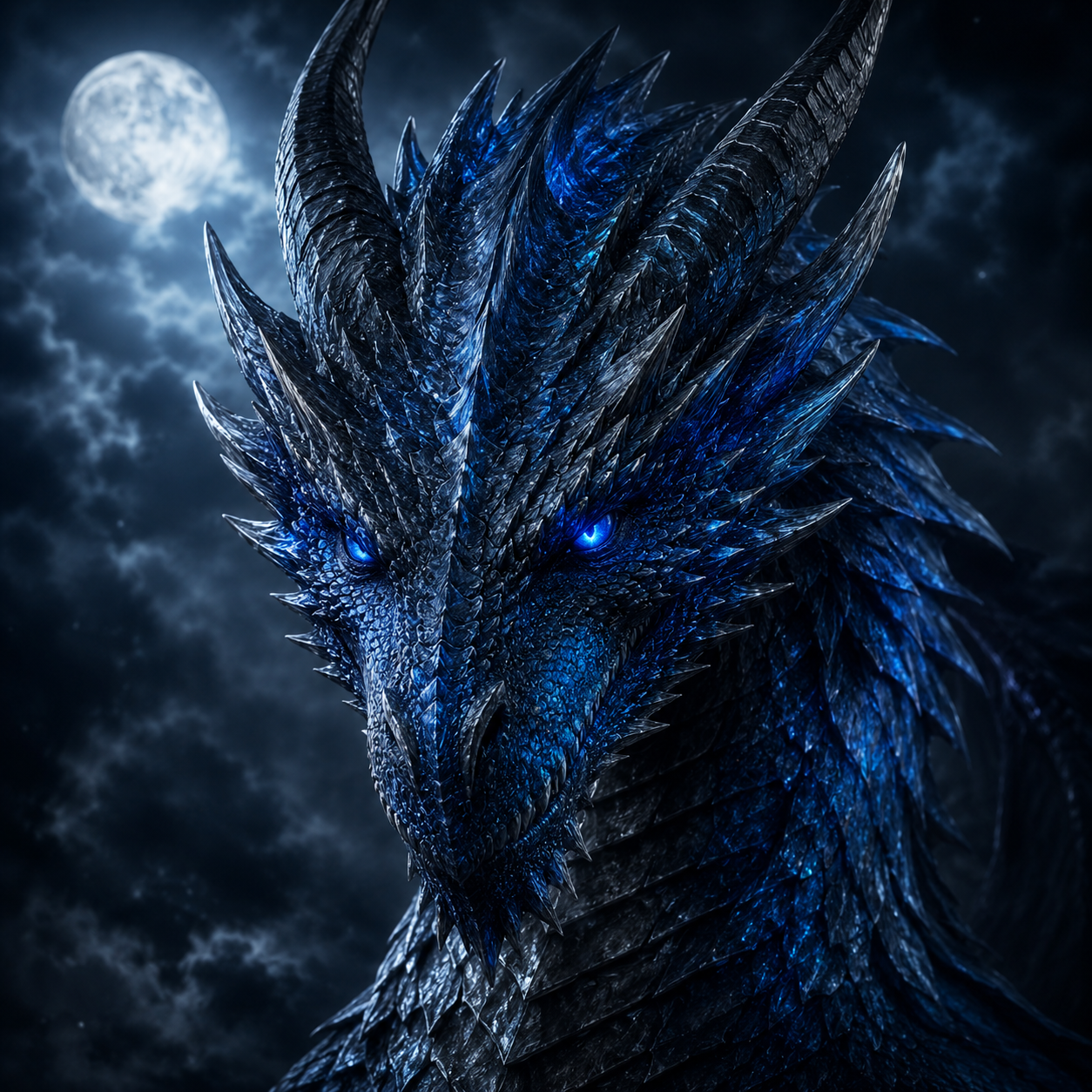 Dragón oscuro entre tormentas